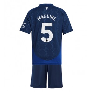 Manchester United Harry Maguire #5 Gostujuci Dres za Dječji 2024-25 Kratak Rukavima (+ kratke hlače)